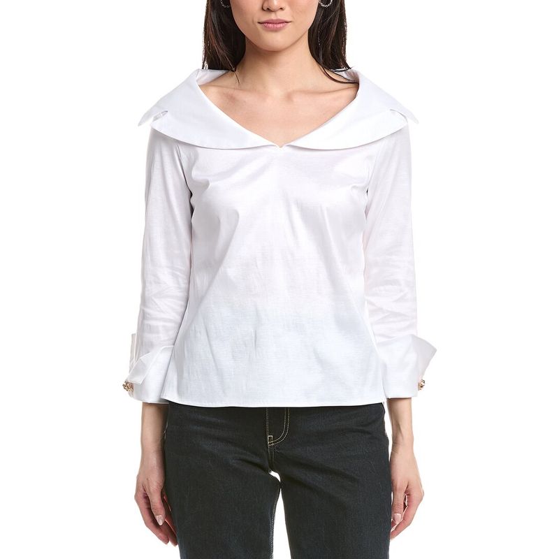 Joseph Ribkoff Womens French-Cuffs Top, White